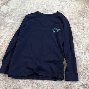Ivory Ella Navy Long Sleeve Tee with Elephant Pocket